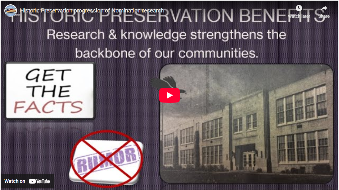 Historic Preservation Progression of Nomination Research