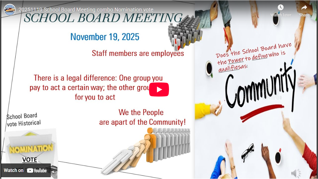 2025-11-19 School Board Meeting Combo Nomination Vote
