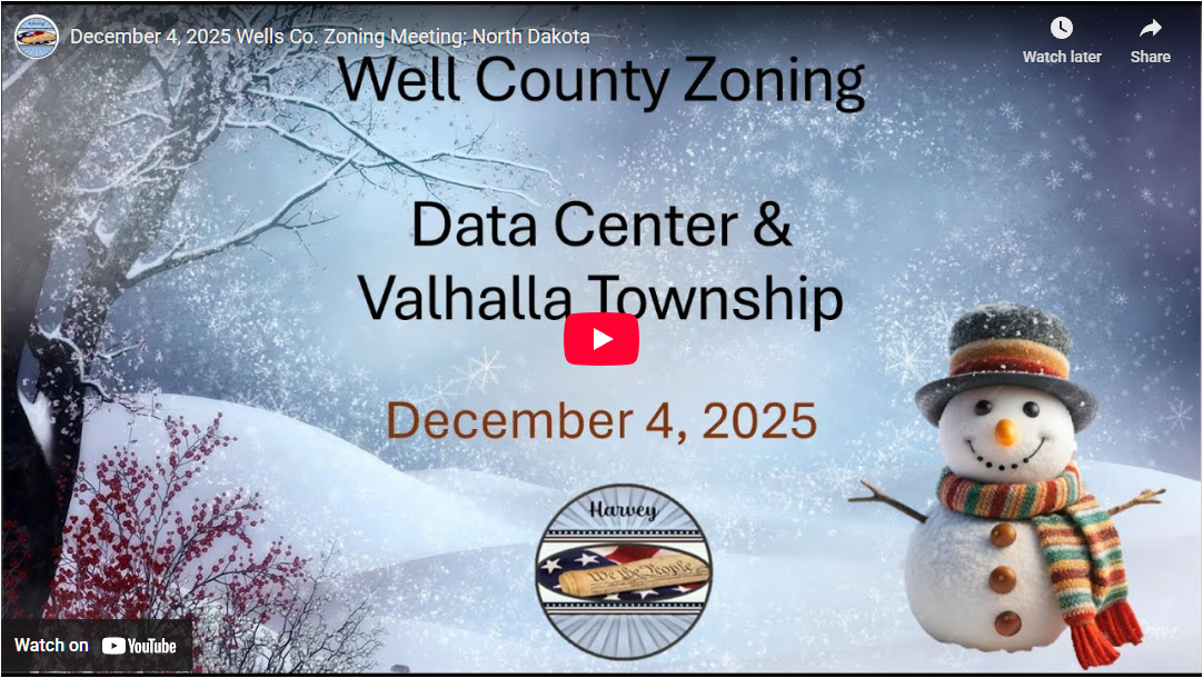 December 4, 2025 Wells Co. Zoning Meeting; North Dakota